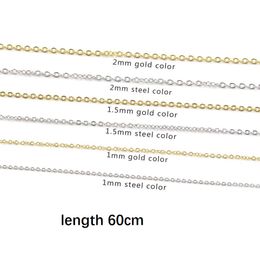 Jewellery and findings Chains for Jewellery Findings & Components Making Women Men Diy Stainless Steel Gold Plated Silver Chain Wholesale 60cm