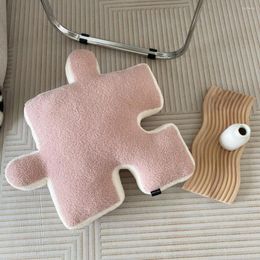 Pillow Floor Washable Teddy Velvet Car Seat Chair Sofa Plush Puzzle Shape Throw Durable For Daily Use