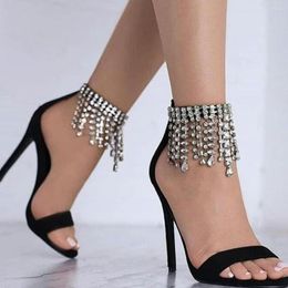 Anklets 1 Pcs Tassel Anklet Chain Rhinestone High Heel Ornament Fashion Crystal Foot Jewellery Girl Gift