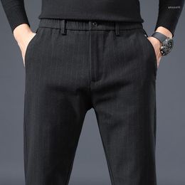 Men's Pants 2023 Men Casual Spring Autumn Elastic Slim Straight Breathable Trouser For Daily Office Joggers Stretch Male