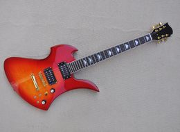 6 Strings Cherry Sunburst Electric Guitar with Quilted Maple Veneer Rosewood Fretboard Can be Customized
