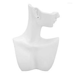 Jewelry Pouches Bust Earrings Holder Organizer Glossy White Resin Display Mannequin Stand For Exhibition