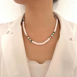 Choker Bohemian Handmade Simple Casual Colorful Soft Clay Beads Necklace Beach Jewelry