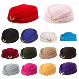 Berets N58F Stewardess Hat Beret Women Air Hostesses Party Hats Costume Formal Uniform Caps Accessory