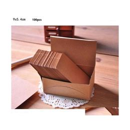 Greeting Cards 100Pcs Mini Kraft Paper Card Words Memo Mes For Business Office School Stationery1 Drop Delivery Home Garden Festive Dhb2N