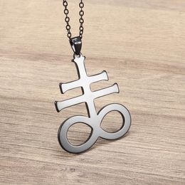 Pendant Necklaces Classic Creative Design Stainless Steel Devil Cross Necklace For Men Women Trendy Hip Hop Street Party Casual Jewellery