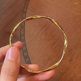 Bangle Closed Mobius Ring Gold Plated Bracelet Young Minimalist Thin Fashion Versatile Irregular Line 2023