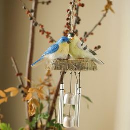 Decorative Figurines Objects & Home Garden Decoration Ornament Gardening Store Children's Room Decor Metal Bird Wind Chimes Sweet Cute Hangi