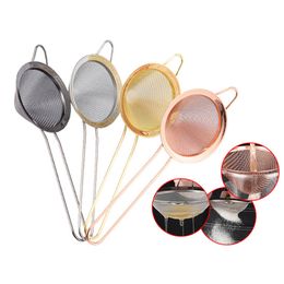 Ultra-fine Tea Strainers Twill Mesh Stainless Steel Tapered Cocktail Philtre Screen Drain Pasta Tea Kitchen Accessories Colourful zxf117