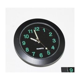 Desk Table Clocks C9Ga Car Dashboard Clock Mini Quartz Analog Time Watch For Interior Decoration Luminous Dial Ornament Drop Deliv Dhvaw