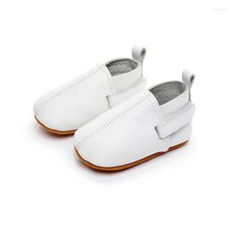 First Walkers 2023 Spring Autumn Born Baby Boy Girl Shoes PU Leather Solid Soft Sole White Enfant Toddler 0-2 Years Old