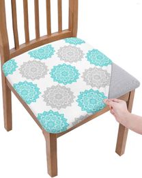 Chair Covers Mandala Grey Blue Texture Elasticity Cover Office Computer Seat Protector Case Home Kitchen Dining Room Slipcovers