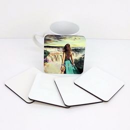 Sublimation Blank Coasters DIY Customised MDF Square Circle Hardboard Coaster Insulation Sublimation Cup Pad Slip 10x10cm FY3758 ss0114