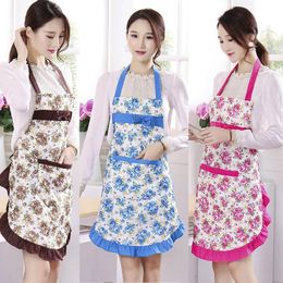 Aprons 75 65cm Restaurant Comfortable Full Waterproof Floral Oil Resistance Dining Room Accessories Rose Lace Kitchen