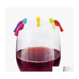 Party Decoration 6Pcs/Set Food Grade Sile Bird Shape Mticolor Drinking Cup Identifier Sign Mark Wine Glass Markers Supplies Drop Del Dhtkn