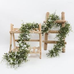 Decorative Flowers Po Props Wedding Ornament Artificial Plant Vines Lifelike Greenery Wall Hanging Garland Leaves Wreath