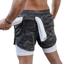 Men's Shorts BALDAUREN 2 In 1 Men Fitness Running Towel Quick Dry Muscle Pants 2023 Summer