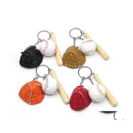 Party Favour Ups Creative Key Chain Bag Pendant Baseball Three Piece Gift Set Sports Games Souvenir Drop Delivery Home Garden Festive Dhqyf