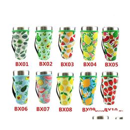 Drinkware Handle Tumbler Bottle Holder Er Bags Neoprene Insated Sleeves Bag Sunflower Baseball Iced Coffee Cups Bottles Sleeve 30Oz Dhniw