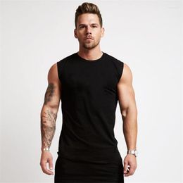 Men's Tank Tops Cotton Gym Clothing Mens Workout Sleeveless Shirt Bodybuilding Top Fitness Sportswear Vests Muscle Singlets Tanktop