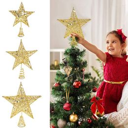 Christmas Decorations 1Pc Glitter Mini Star Tree Toppers Red Gold Silver Topper For Xmas Party Decor