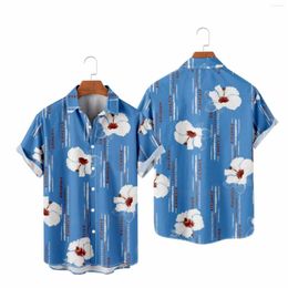 Men's Casual Shirts Long Sleeve T Shirt For Men Mens Printed Hawaiian Short Button Down Beach Turtleneck Top
