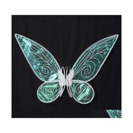 Party Decoration Foldable Butterfly Wings Shiny Elf Princess Angel Wing Fancy Cosplay Kids Girls Wedding Birthday Costume Pography D Dhq0W