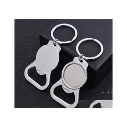 Party Favour Sublimation Blank Beer Bottle Opener Keychain Metal Heat Transfer Corkscrew Key Ring Household Kitchen Tool Drop Deliver Dhr8E