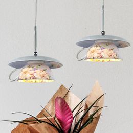 Pendant Lamps Nordic Ins Flower Cup Lights Modern Dining Room Hanging Lamp Kitchen Indoor Lighting Fixture Home Decor Loft Luminaire