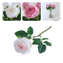 Decorative Flowers Reusable Bright-colored Elegant Real Looking Fake Rose Flower For Living Room