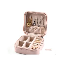 Storage Boxes Bins Portable Jewelry Box Lady Girls Organizer Mini Travel Case For Necklace Earrings Rings Drop Delivery Home Garde Dh9Ih