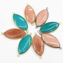 Pendant Necklaces Natural Stone Mixed Colour Horse Eye Draped Necklace Connector Mineral Healing Charms Jewellery Accessories Wholesale 8Pcs