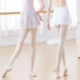 Skirts Ballet Skirt Woman Embroidery Floral Tie Up Chiffon Half Dance For Dancing