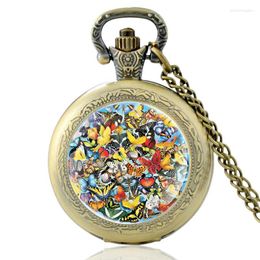 Pocket Watches Arrival Charm Butterfly Design Vintage Quartz Watch Men Women Glass Dome Pendant Necklace Hours Clock Gifts