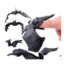 Party Decoration 2022 Hanging Halloween Bat Scary Lifelike Imitation Ornament Prop House Diy Decor Kids Gift Toy Drop Delivery Home Dhhlc