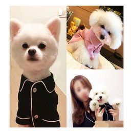 Dog Apparel Pussy French Fall Winter Pyjamas Pet Small Clothes Twolegged Drop Delivery Home Garden Supplies Dhyju