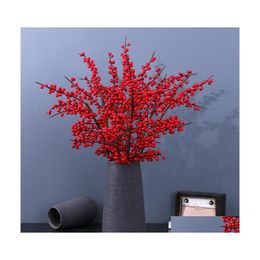 Party Decoration Artificial Red Berry Christmas Picks Holly Branches For Holiday Decorationsparty Drop Delivery Home Garden Festive Dhl90