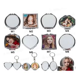 Party Favour Ups Blank Sublimation Mirror Heat Transfer Printing Makeup Mirrors Dye Cosmetic For Year Birthday Gifts Drop Delivery Ho Dhpd7