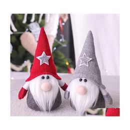 Party Favour Ups Gnomes Santa Plush Ornaments Toy Merry Christmas High Hat Beard Doll Children Gift Xmas Elf Decorations Ccessories D Dhfhd