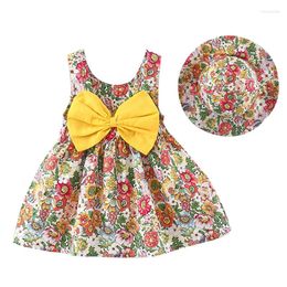 Girl Dresses Babzapleume Summer Toddler Fashion Bow Flowers Beach Baby Dress Sunhat Born Clothes Little Girls Clothing Set 146