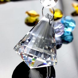 Decorative Figurines 30mm Faceted Prism Crystal Diamond Pendant Crutain Wall Hanging Glass Ball Home Decoration