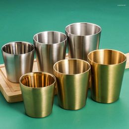 Cups Saucers 1 Pcs Portable Stainless Steel Metal Beer Cup Milk Coffee Tumbler Tea Wine Mugs Home 180ml/250ml/300ml For Camping