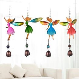 Decorative Figurines Fairy Angel Wind Chimes Spinner Romantic Metal Art Bells Wall Hanging Decoration Outdoor Garden Patio Windows Door