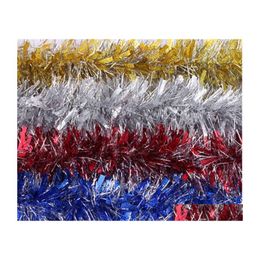 Party Decoration 200Cm Thicken Coloured Ribbon Colorf Garland Merry Christmas Ornaments Decorations For Home Red Yellow Sier Blue Dr Dh0E6