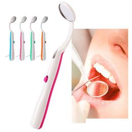 Compact Mirrors Wholesale 1 Pc Bright Durable Dental Mouth Mirror With Led Light Reusable Random Colour Oral Health Care Drop Delivery Dhaku