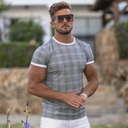 Men's T Shirts 2023 Summer Casual Fashion Shirt Men Gyms Fitness Short Sleeve T-shirt Male Bodybuilding Workout Tees Tops Clothes Apparel