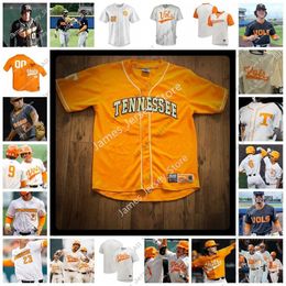 College Baseball Wears NCAA Custom Tennessee Volunteers Baseball Jersey 25 Blake Burke 26 Wyatt Evans 27 Jor dan Beck 28 Grant Cherry 29 Blade Tidwell 30 Ethan