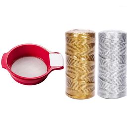 Baking Tools & Pastry 1 Pcs Ultra-Fine Stainless Steel Mesh Sifter Manual Sieves 2 1.5Mm Gold And Silver Wire Tag Line