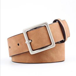Belts 2023 Fashion Female Designer Women High Quality Square Pin Buckle 3cm Wide Waistband For Woman Jeans Cinto Feminino