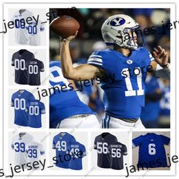 American College Football Wear 2022 NCAA BYU Custom Brigham Young Cougars Stitched Football Jersey 31 Max Tooley 66 James Empey 67 Brady Christensen 69 Tristen Hoge 7